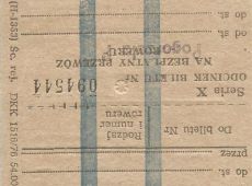 5472.Bilet PKP na bezplatny przewoz roweru (stacja Pogorzela)