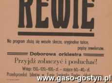 548.Plakat informujacy o rewii przygotowanej przez sportowcow gostynskiej Kani w Sremie (5 kwietnia 1948 r.)