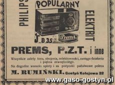 551.Reklama z Oredownika Gostynskiego (1937 r.)