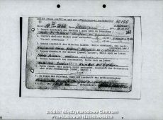 5512.Kwestionariusz osobowy Jana Biniasza wystawiony przez magazyn rzeczy osobistych wiezniow KL Sachsenhausen