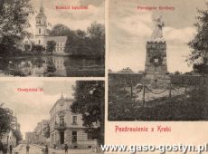 5550.Krobia - pocztowka z okresu miedzywojennego