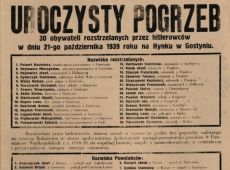 5716. Odezwa do mieszkancow o wziecie udzialu w uroczystym pogrzebie 30 mieszkancow Gostynia i okolicy rozstrzelanych przez hitlerowcow w 1939 roku (11 kwietnia 1957 r.)