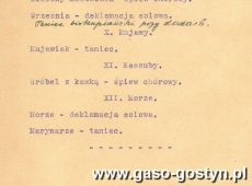 582.Program wieczornicy PIEKNA NASZA POLSKA CALA urzadzonej z okazji Swieta Odzsykania Niepodleglosci Polski - Szkola Powszechna nr 1 w Gostyniu (11.11.1936 r.)