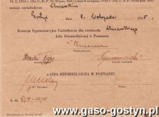 585.Swiadectwo zlozenia egzaminu czeladniczego (Gostyn, 1945 r.)