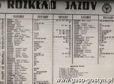 5906.Rozklad jazdy na dworcu PKS w Gostyniu (lata 70. XX wieku)