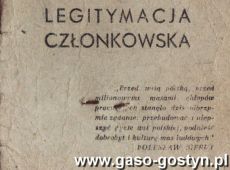 593. Legitymacja Czlonkowska Zwiazku Samopomocy Chlopskiej Kola Gromadzkiego w  Grabonogu (01.07.1947 r.)