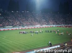 598.Eliminacje Mistrzostw Swiata Korea Pld.-Japonia 2002, w meczu na stadionie w Chorzowie Polska Pokonala Norwegie 3-0, a na trybunach zasiedli i dopingowali kibice z Gostynia (1 wrzesnia 2001 r.)