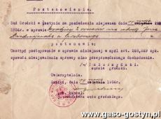 599.Postanowienie umorzenia przez Sad Grodzki w Gostyniu w sprawie kradziezy dwoch rowerow (Gostyn, 14 maja 1934 r.)