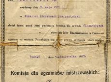 601. Swiadectwo mistrza slusarskiego (1929 r.)