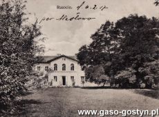 6185.Klasycystyczny dwor z 1879 roku w Rusocinie na pocztowce z 1917 roku