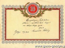 619. Telegram z okazji 25-lecia slubu (Gostyn, 1931 r.)