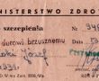 62. Swiadectwo szczepienia przeciw durowi brzusznemu-1957r.