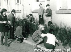 625.Porzadkowanie terenu Szkoly Podstawowej nr 2 w Gostyniu (1977 r.)