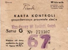 636.Mlyn Parowy Wl. Hasinski - karta kontroli gospodarczego przemialu zboza (Gostyn, 1939 r.)