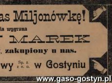 658.  Reklama z Oredownika Gostynskiego (1921 r.)