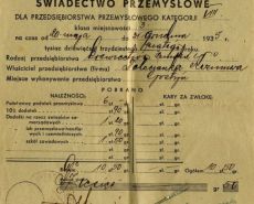 66. Swiadectwo przemyslowe z 1935 roku.