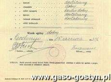 661.Swiadectwo Siedmioklasowej Publicznej Szkoly Powszechnej w Gostyniu (1934 r.)