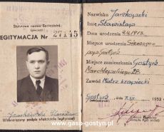 67. Legitymacja Krawieckiej Spoldzielni Pracy GOSTYNIANKA - 1952r.