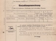 680.Zarzadzenie o wyplacie uposazenia dla Georga Bracke (we wrzesniu 1939 r. mianowany szefem policji w Gostyniu; za kwiecien i maj 1940 ma byc przekazane burmistrzowi Burg , za czerwiec 1940 oddzialowi policji prewencyjnej