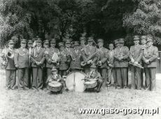 682.Orkiestra Deta Cukrowni Gostyn podczas Przegladu Orkiestr woj.leszczynskiego w Koscianie (czerwiec 1982r.)-orkiestra zajela II miejsce.