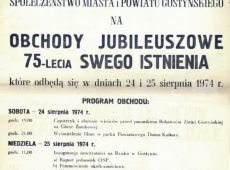 6908.Afisz informujacy o obchodach jubileuszowych 75-lecia OSP w Gostyniu (1974 r.)