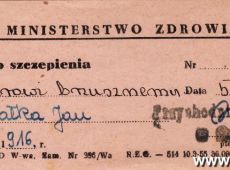 692.Swiadectwo szczepienia przeciw durowi brzusznemu (Gostyn, 1956 r.)