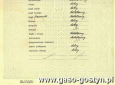 702. Swiadectwo Prywatnego Gimnazjum Koedukacyjnego Ziemi Gostynskiej  w Gostyniu (1938 r.)