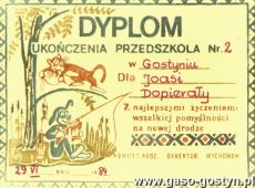 7204. Dyplom ukonczenia Przedszkola nr 2 w Gostyniu (29 czerwca 1984 r.)