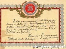 726.Telegram z okazji 25-lecia slubu (16.10.1931 r.)