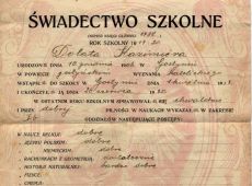 759.Miejska Szkola Katolicka w Gostyniu-swiadectwo szkolne (1920 r.)