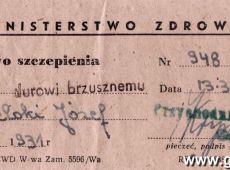 760.Swiadectwo szczepienia przeciw durowi brzusznemu (Przychodnia Rejonowa w Gostyniu, 13 marca 1957 r.)