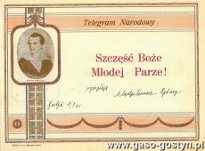 763.Telegram slubny (Gostyn, 1931 r.)