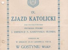 784.Program IX Zjazdu Katolickiego w Gostyniu (23-24 czerwca 1928 r.)