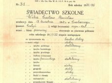 785. Prywatne Koedukacyjne Gimnazjum Ziemi Gostynskiej w Gostyniu - swiadectwo szkolne z 1935 roku