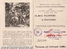 788.  Legitymacja Odznaki Grunwaldzkiej (15 listopada 1959 r.)