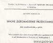 795.Zaproszenie na Walne Zgromadzenie Przedstawicieli Spoldzielni Mleczarskiej w Gostyniu (14.05.1985 r.)