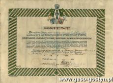 814. Patent Odznaki Pamiatkowej Wojsk Wielkopolskich