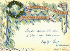825. Telegram slubny (Gostyn, 8 wrzesnia 1931 r.)