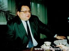 8363.Wizyta posla Ryszarda Kalisza w Gostyniu (2001 r.), R. Kalisz podczas wywiadu dla Panoramy Leszczynskiej w domu senenatora Zbigniewa Kulaka