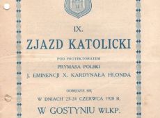 837. Program IX Zjazdu Katolickiego w Gostyniu (23-24 czerwca 1928 r.)