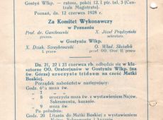 841. Program IX Zjazdu Katolickiego w Gostyniu (23-24 czerwca 1928 r.)