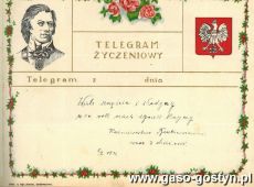 844. Telegram slubny (Gostyn, 8 wrzesnia 1931 r.)