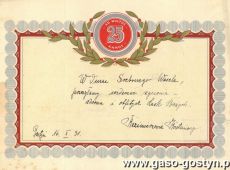 847. Telegram z okazji 25-lecia malzenstwa (Gostyn, 16 pazdziernika 1931 r.)