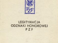 857. Legitymacja Odznaki Honorowej Polskiego Zwiazku Filatelistow (1987 r.)