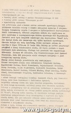 871. 50-lecie Klubu Sportowego MZKS Kania w Gostyniu - historia klubu od 1923 do 1973 roku