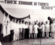 873. Final konkursu wojewodzkiego TWOJE ZDROWIE W TWOICH REKACH (stolowka Spoldzielni Mleczarskiej w Gostyniu, 13.10.1987 r.) - wystep przedszkolakow