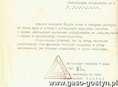 890. Podziekownie od Komitetu Powiatowego PZPR w Gostyniu z udzial w manifestacji pierwszomajowej (1974 r.)