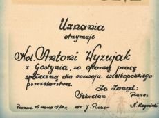 900.Dyplom za prace spoleczna dla rozwoju wielkopolskiego pszczelarstwa (1970 r.)