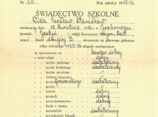 903. Swiadectwo Prywatnego Gimnazjum  Koedukacyjnego Ziemi Gostynskiej w Gostyniu (1935 r.)