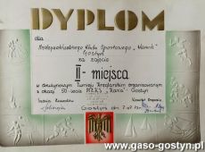 908.Dyplom - Druzynowy Turniej Kreglarski z okazji 50-lecia MZKS Kania Gostyn (7 lipca 1973 r.)